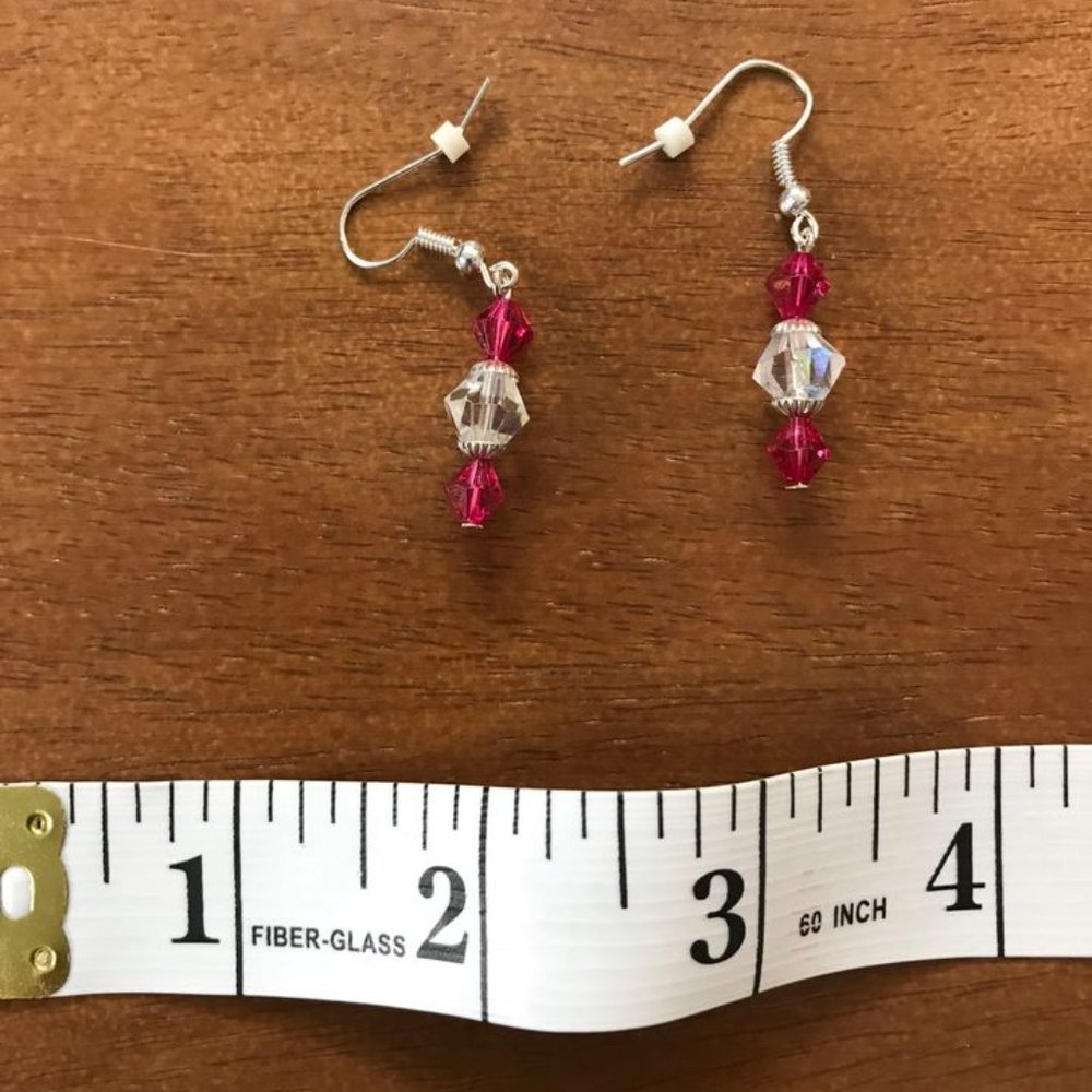 Pink and Clear Earrings